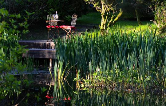 Mirefoot garden pond deck
