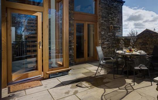 Patio space for barbecues