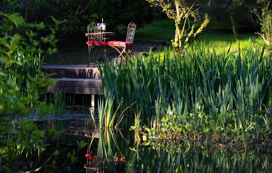 Mirefoot garden pond deck