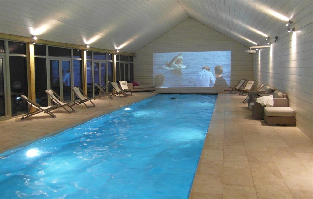 Watch a movie while swimming