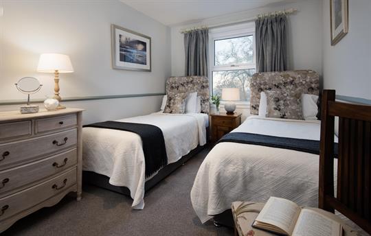 Twin room with southerly view