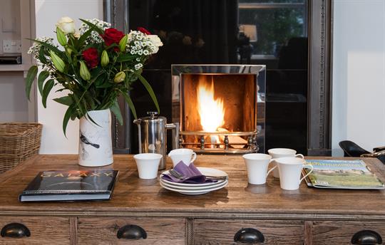 Roaring log fire for cosy nights