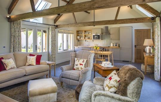 Sitting room and kitchen