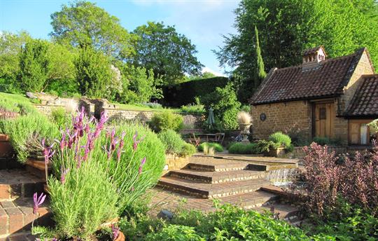 Flowers and running water
