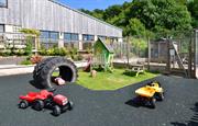Toddler 'race track' and walk-in rabbit area
