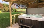 Sink into the bubbling hot tub