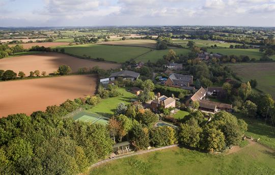 Aerial shot of Hop Pickers Rural Retreats