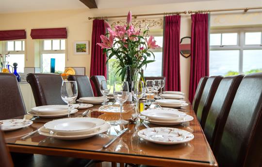 Dining table can be extended  for larger groups