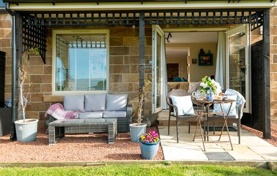 Ewelands Retreat patio area for relaxing