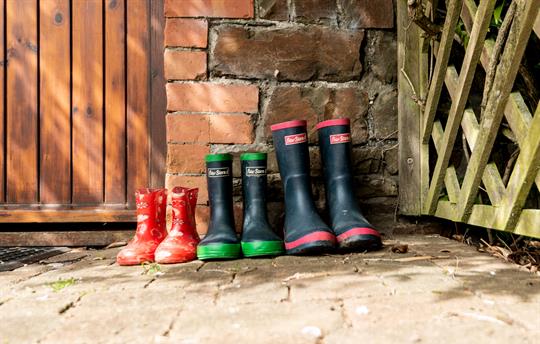 Wellies ready for morning animal feeding