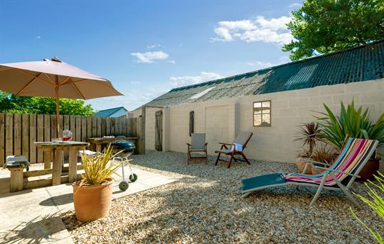 Private courtyard garden just right for a BBQ