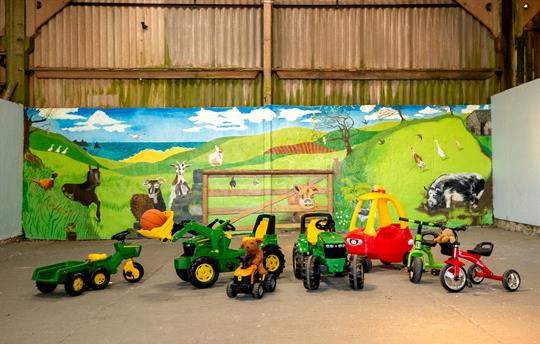 Lots of toys to play with in the play barn