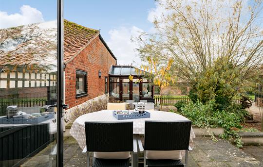 Lovely terrace overlooking the south facing court