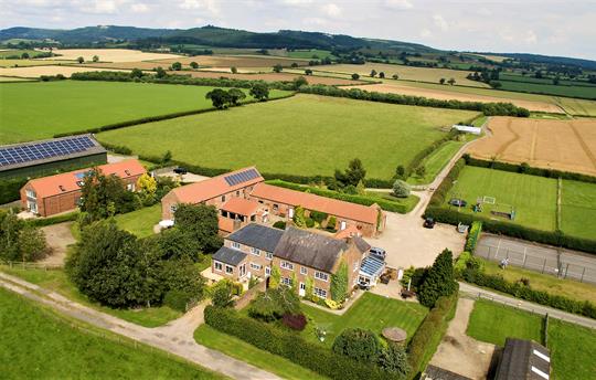 Aerial shot of Old Oak Cottages