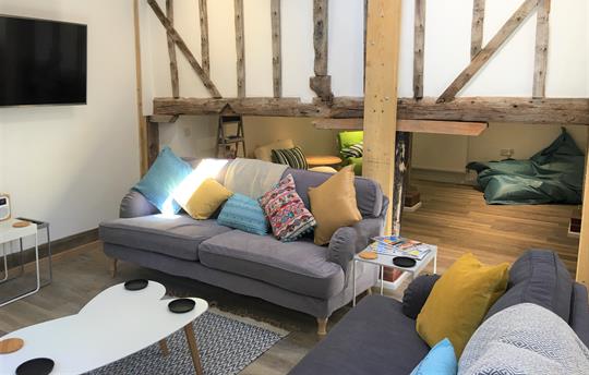 Living space where old features mix with new