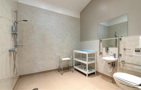 Accessibility friendly changing room in The Spa