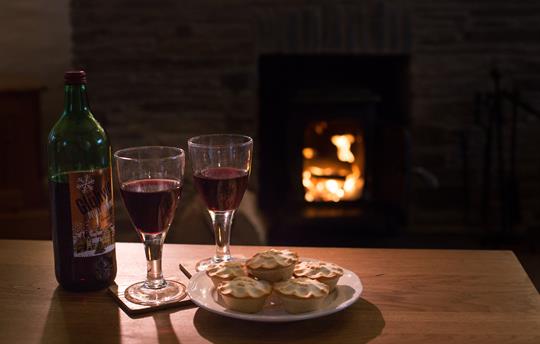 Enjoy a quiet drink by the log burner