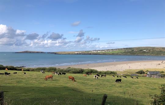 Poppit Sands and surrounding countryside