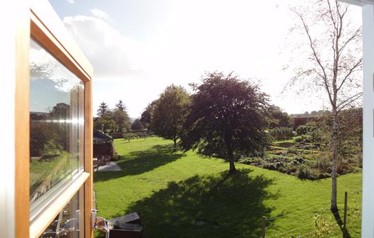 Looking out on the walled kitchen garden
