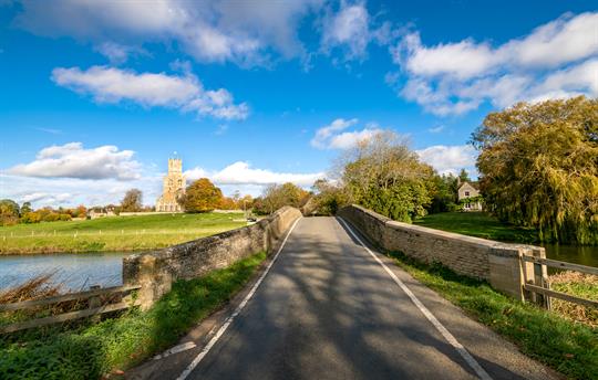 Fotheringhay church from the River Nene