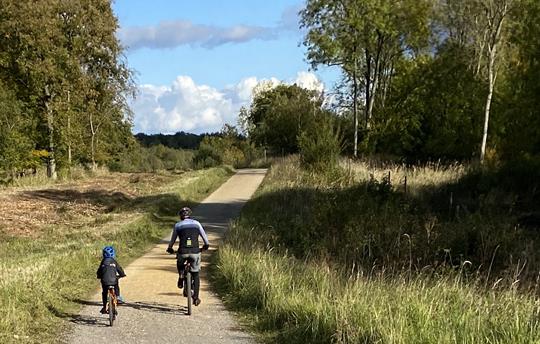 Cycling in Fineshade Wood next to Kings Cliffe
