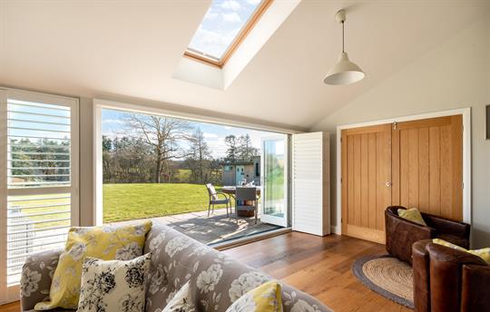 The large bi-fold doors