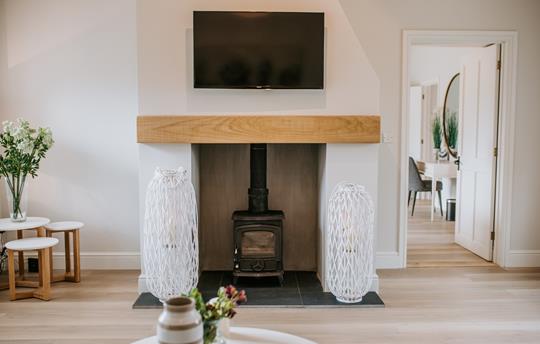 Woodburner in living room 