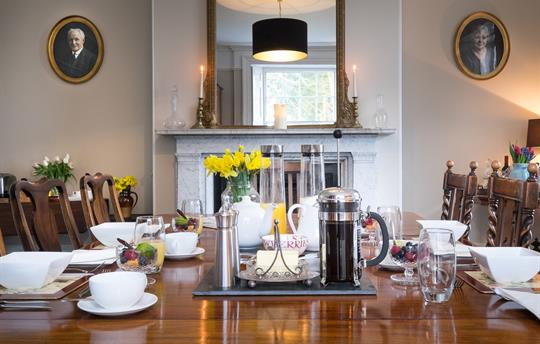 Georgian fireplace in the dining room