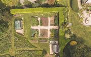 Ariel view of vegetable and cutting garden