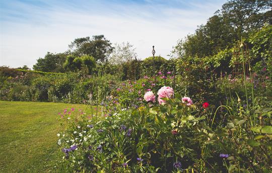 A wide variety of perennials fill the many borders