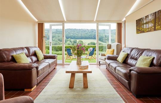 Light & airy sitting room with stunning views