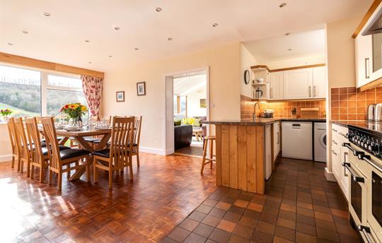 Large dining area, with views, seating up to 12