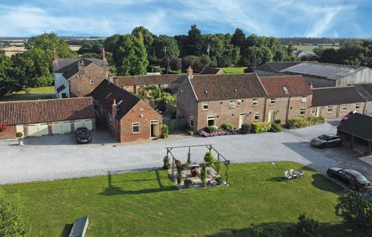 View of the cottages from the fields