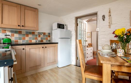 Kitchen area with English made oak dining set