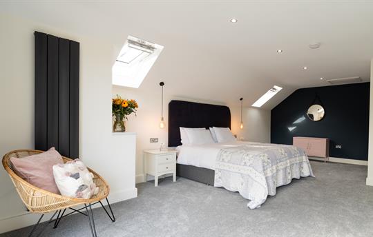 Bedroom with super king size bed