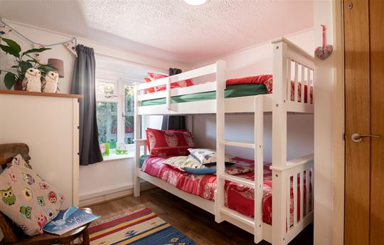 Fun owl themed bunk bed room for children