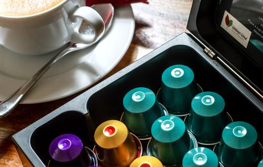Complimentary Nespresso coffee pods
