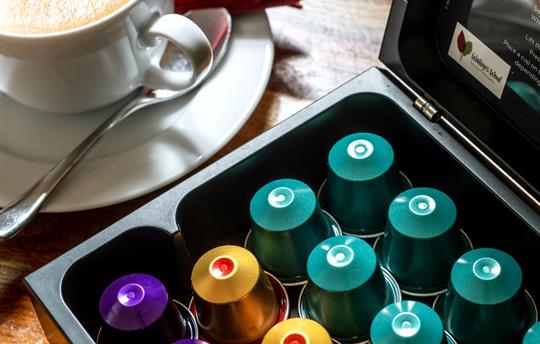 Complimentary Nespresso coffee pods