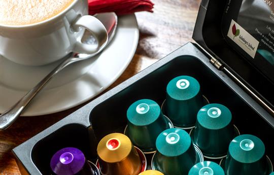 Complimentary Nespresso coffee pods