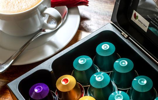 Complimentary Nespresso coffee pods