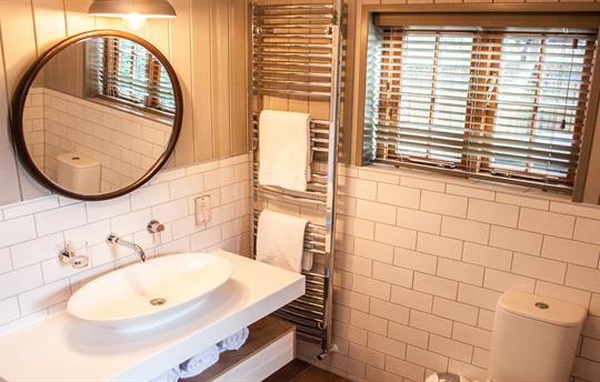 Bathroom with shower over bath