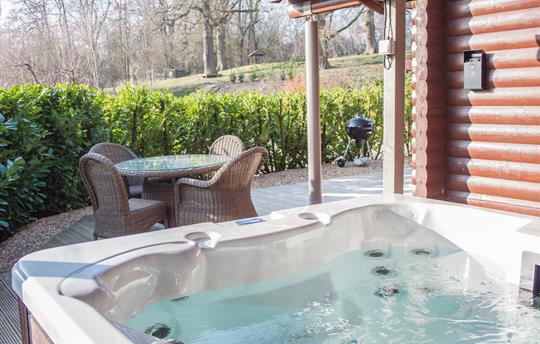 Covered private hot tub