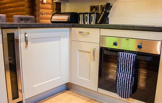 Fully fitted kitchen with wine fridge