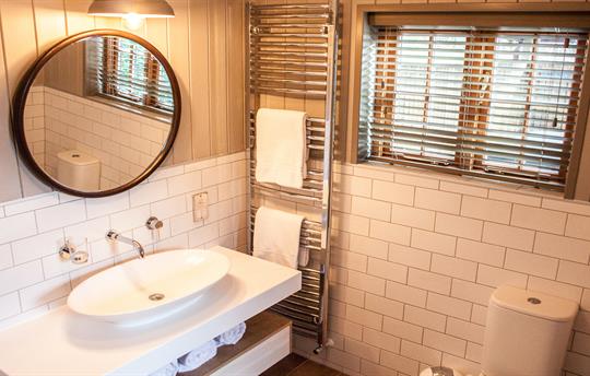 Bathroom with shower over bath