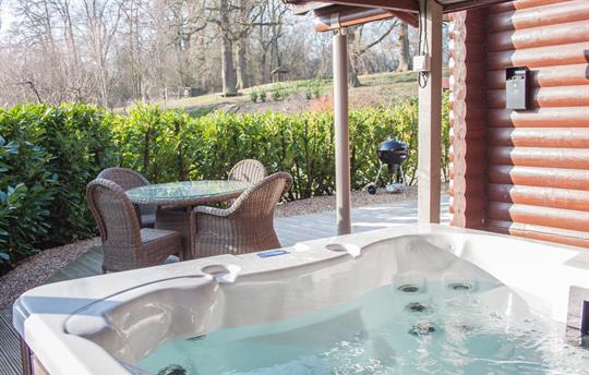 Covered private hot tub