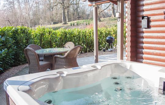 Covered private hot tub