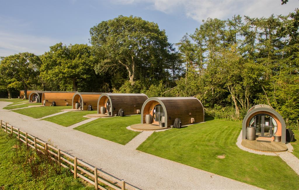 Aerial view of Glamping Pods