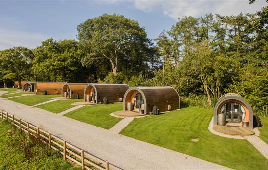 Aerial view of Glamping Pods