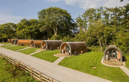 Aerial view of Glamping Pods