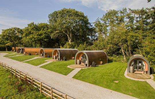 Aerial view of Glamping Pods